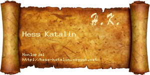Hess Katalin névjegykártya