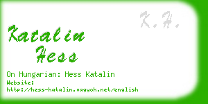 katalin hess business card